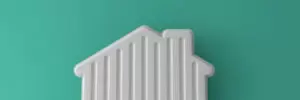 heating radiator in shape of a home